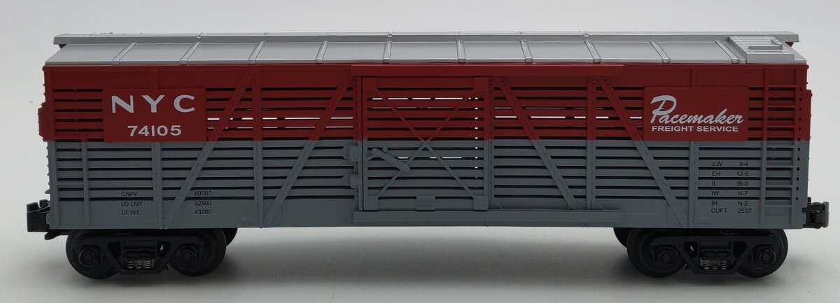 MTH 30-7112 O Gauge New York Central Pacemaker Stock Car #74105 LN/Box