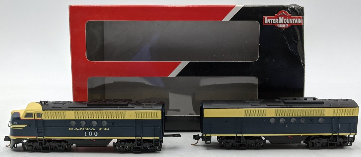 InterMountain 69001-02 N Scale Santa Fe Catwhisker II AB Diesel Locomotive #100 EX/Box