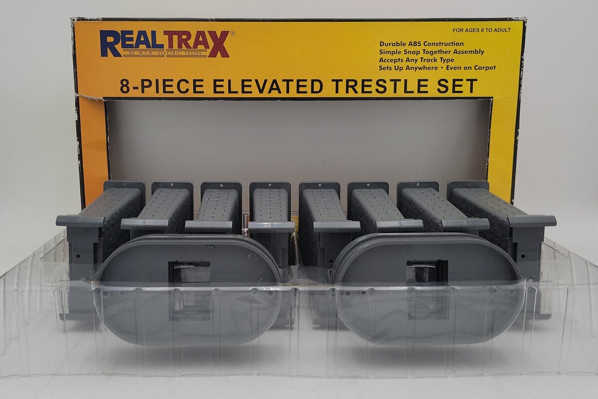 MTH 40-1034 O RealTrax Elevated Trestle Set (Pack of 8) LN/Box