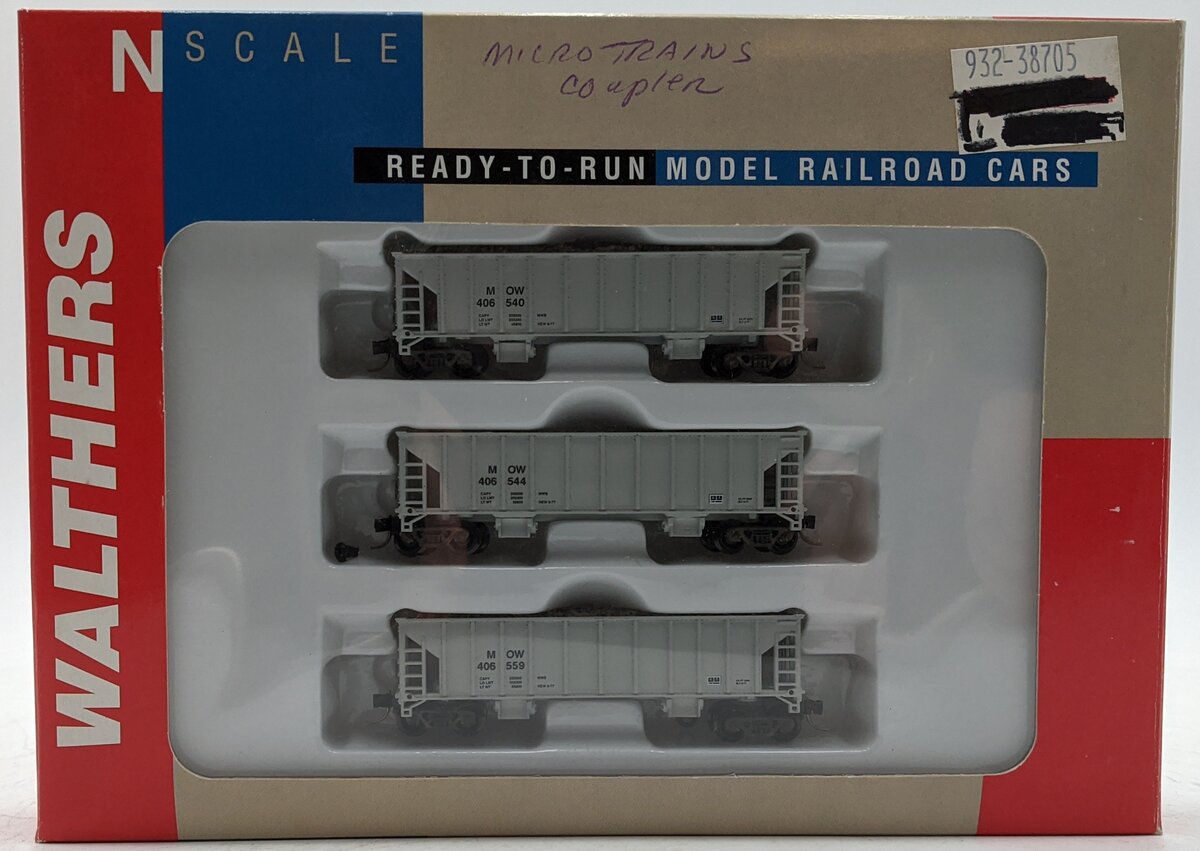 Walthers 932-38705 N Scale Maintenance of Way Ballast Hopper 3-Pack LN/Box