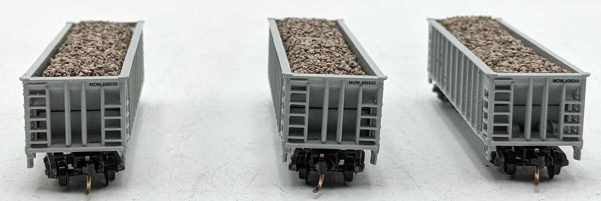 Walthers 932-38705 N Scale Maintenance of Way Ballast Hopper 3-Pack LN/Box