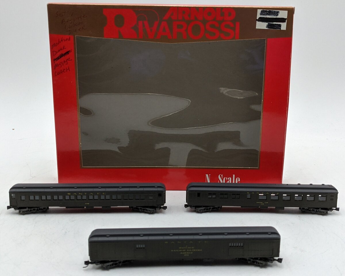 Rivarossi 0524 N Scale Santa Fe 3 Car Passenger Set LN/Box