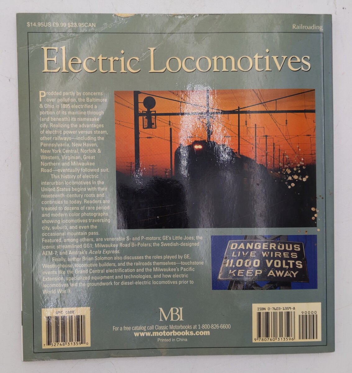 Electric Locomotives Paperback Book By Brian Solomon VG