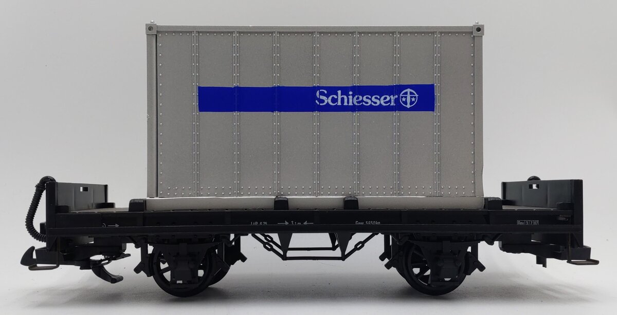 LGB 4003 G Scale Flatcar w/Schiesser Container EX/Box