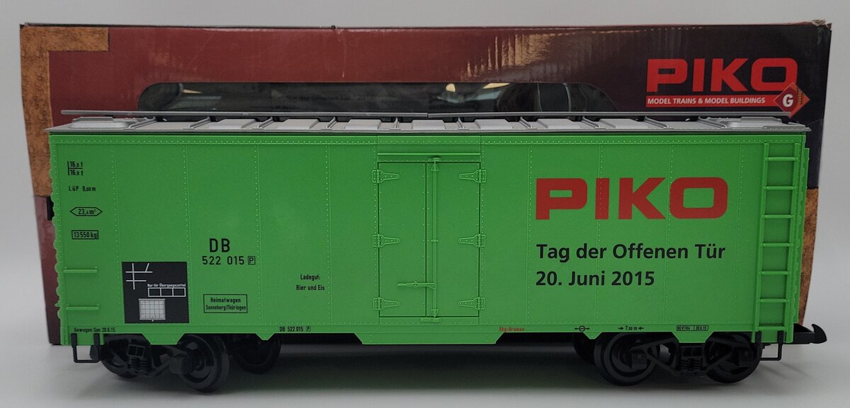 Piko 30036 G Scale Tag der Offenen Tür Boxcar #522015 LN/Box