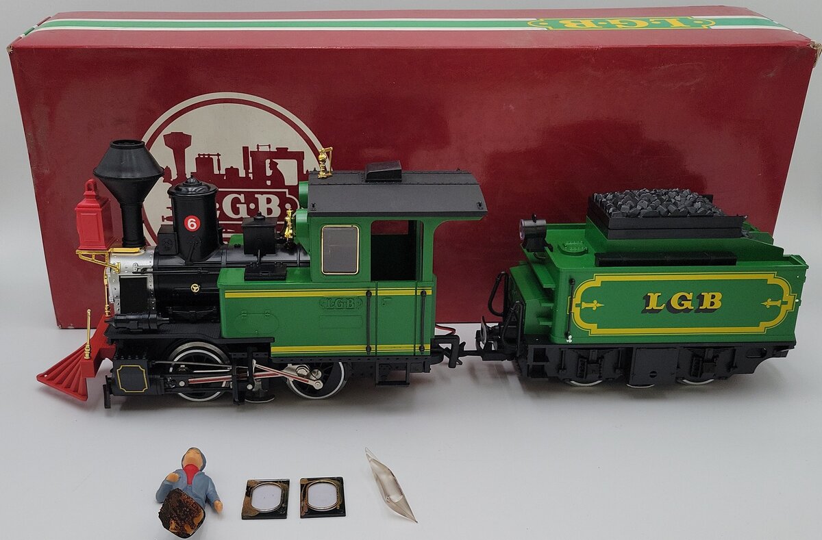 LGB 2017D G Gauge Green 0-4-0 Steam Locomotive with Motorized Tender EX/Box