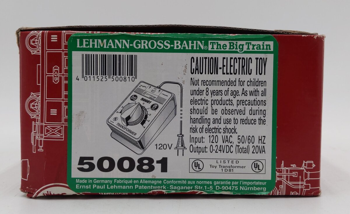 LGB 50081 G 120V Toy Transformer EX/Box