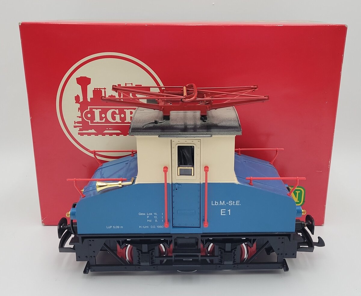 LGB 2030E G Scale Blue Steeple Cab Electric Locomotive LN/Box