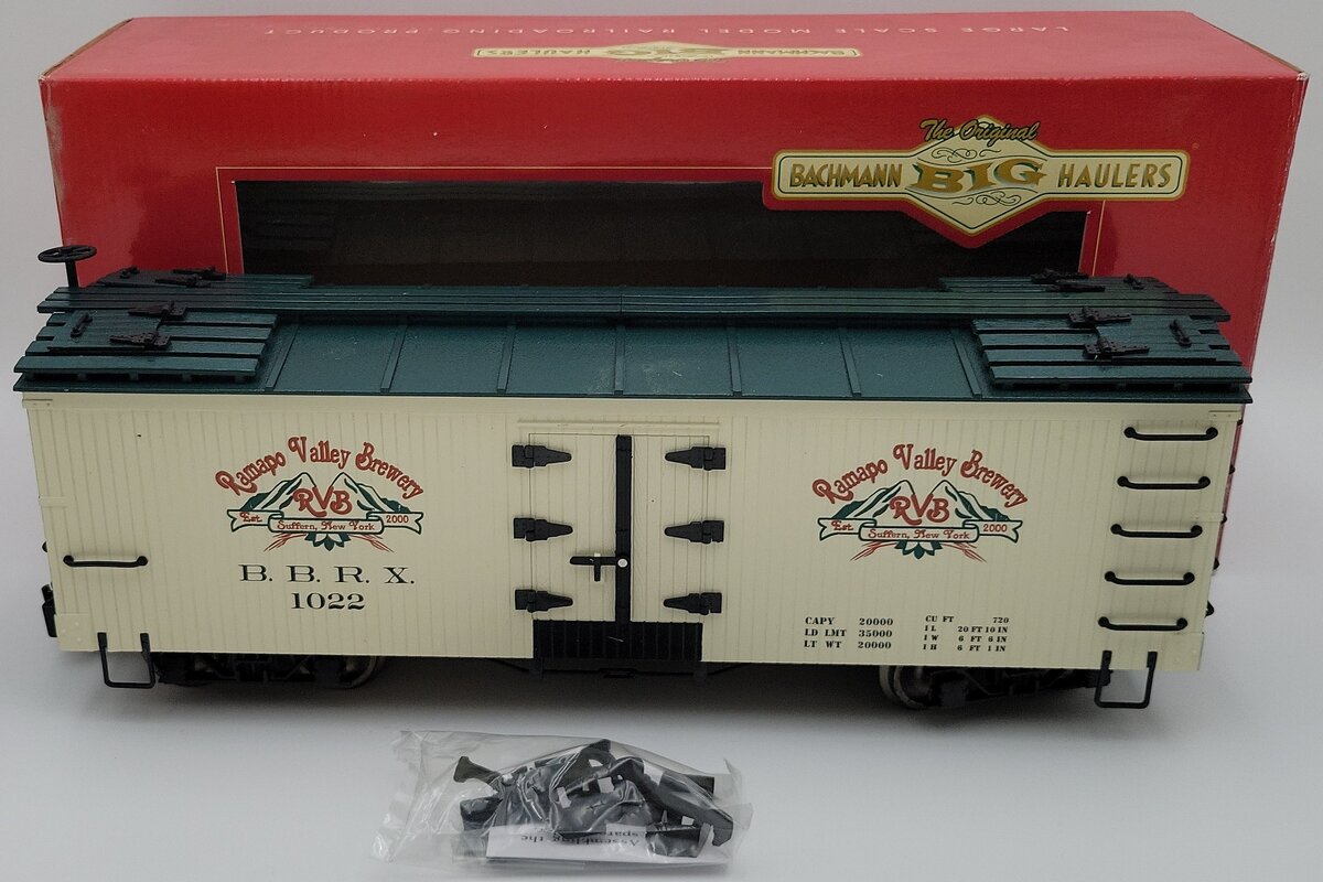 Bachmann 98691 G Scale Rampo Valley Brewery Refrigerator Car - Metal Wheels LN/Box