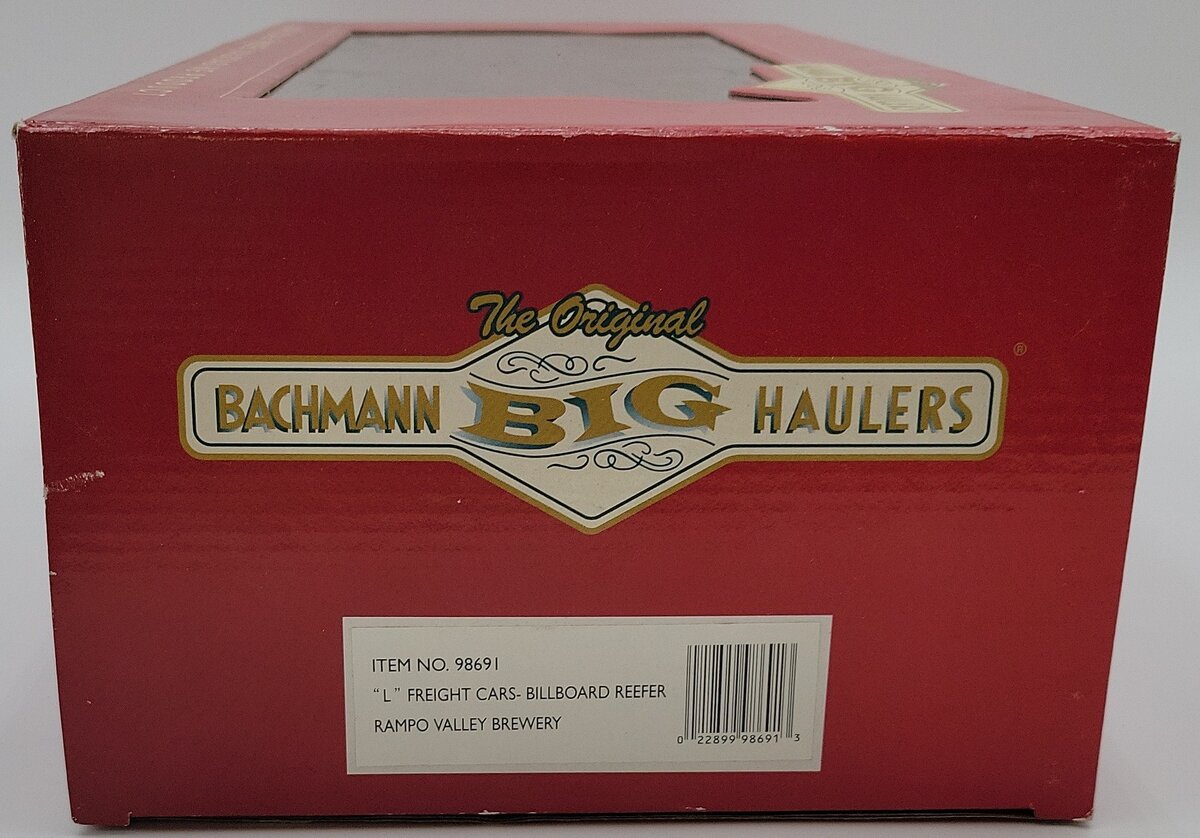 Bachmann 98691 G Scale Rampo Valley Brewery Refrigerator Car - Metal Wheels LN/Box
