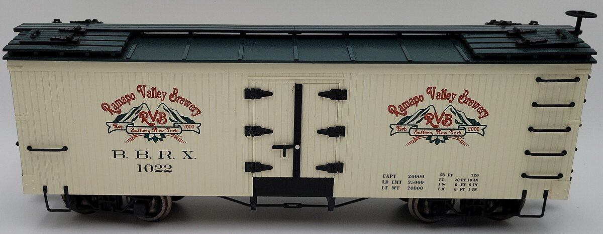Bachmann 98691 G Scale Rampo Valley Brewery Refrigerator Car - Metal Wheels LN/Box