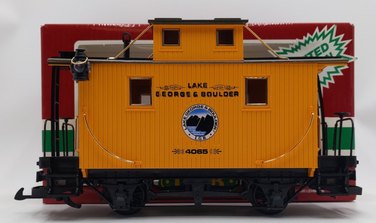 LGB 4065-L01 Lake George & Boulder Yellow Caboose EX/Box