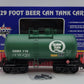 USA Trains R15220 G Gauge Quaker State Beer Can Tank Car (Metal Wheels) EX/Box