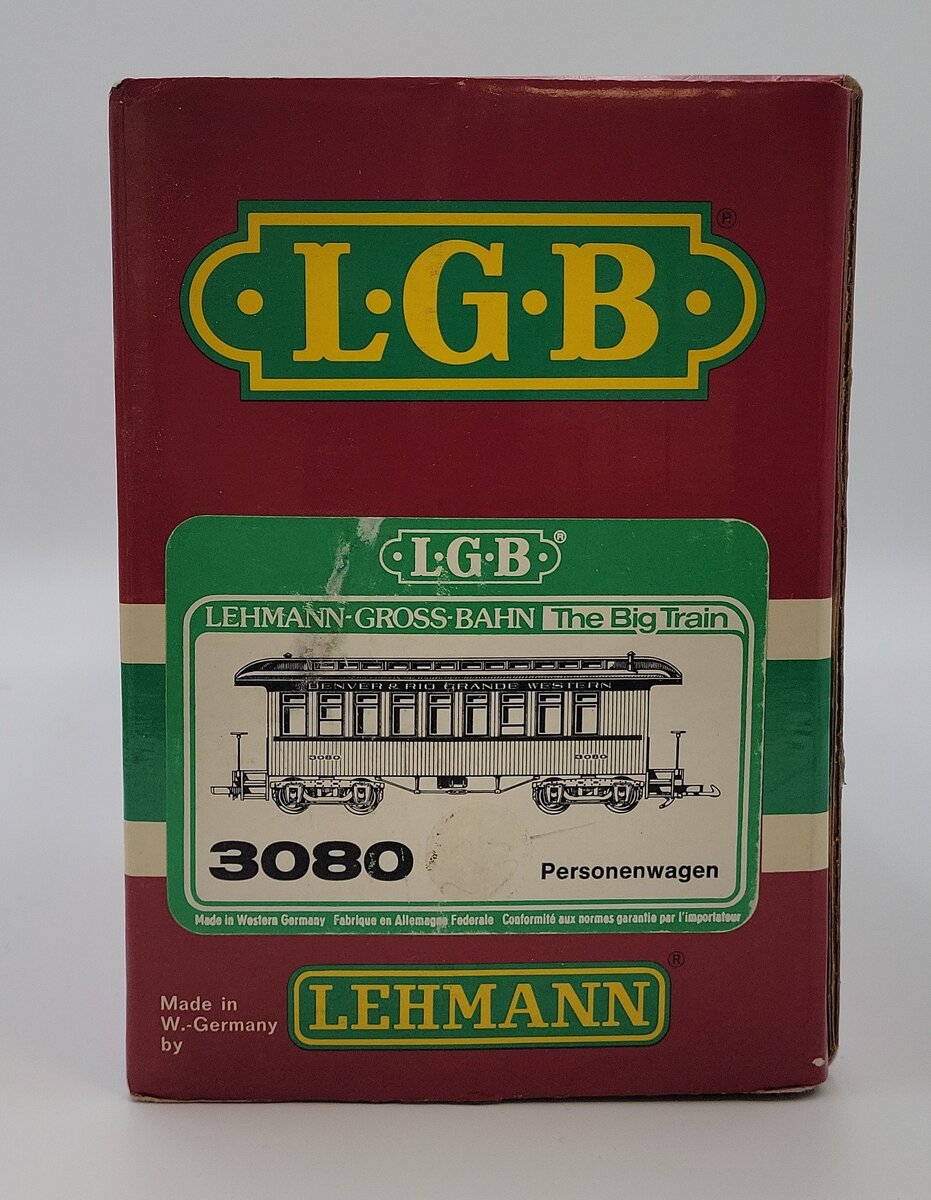 LGB 3080 G Scale Denver & Rio Grande Western Passenger Car [Metal Wheels] EX/Box