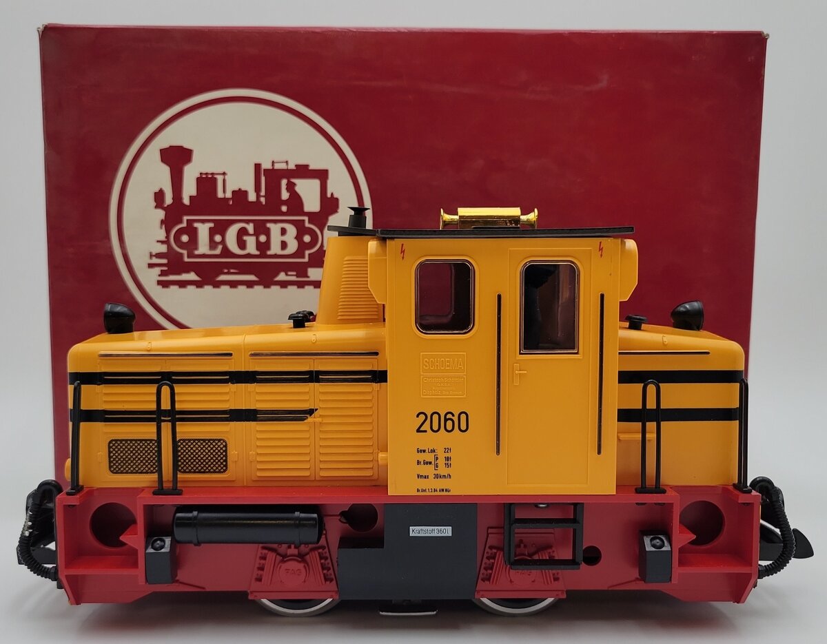 LGB 2060H G Scale Yellow Diesel Locomotive with Horn #2060 EX/Box