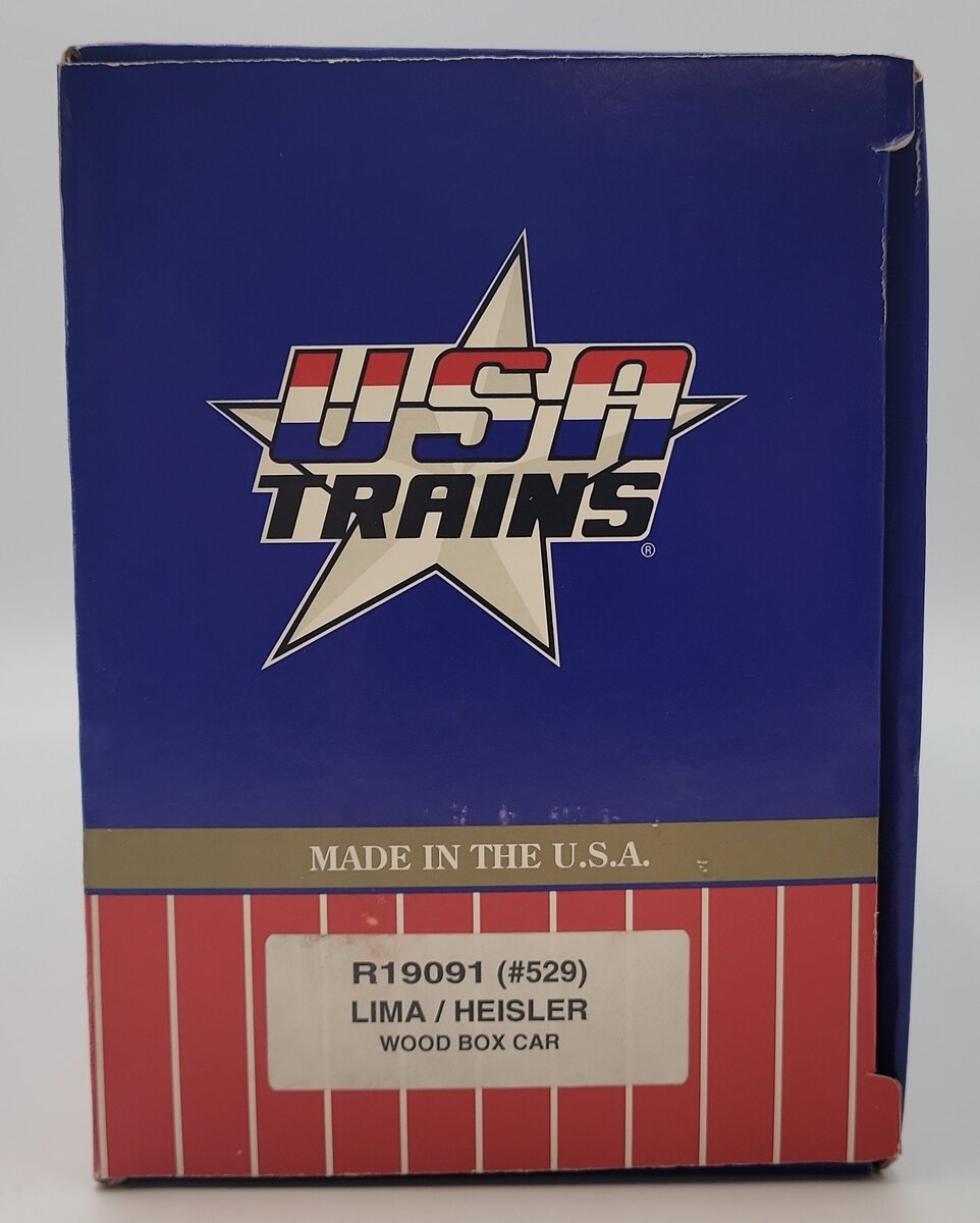 USA Trains R19091 G Lima Locomotive Co./Heisler Simulated Wood Box Car #529 LN/Box