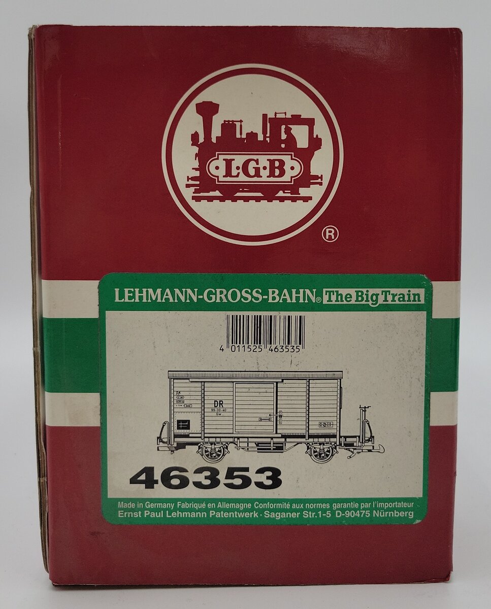 LGB 46353 G Scale DR Boxcar EX/Box