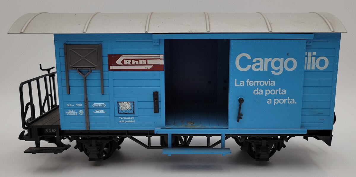 LGB 4127 G Scale Rhaetian Railway (RhB) Cargo Domizil Boxcar EX/Box