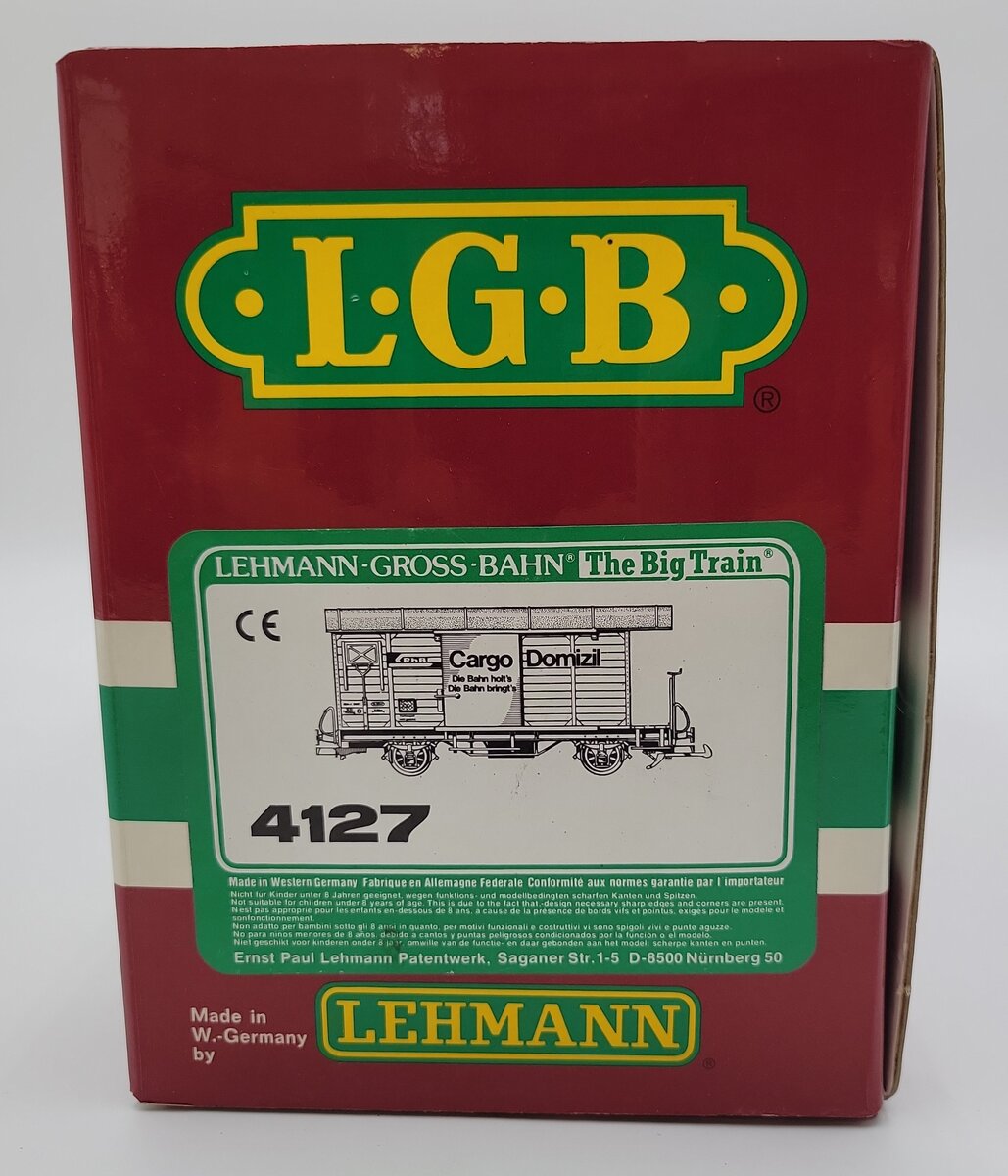LGB 4127 G Scale Rhaetian Railway (RhB) Cargo Domizil Boxcar EX/Box