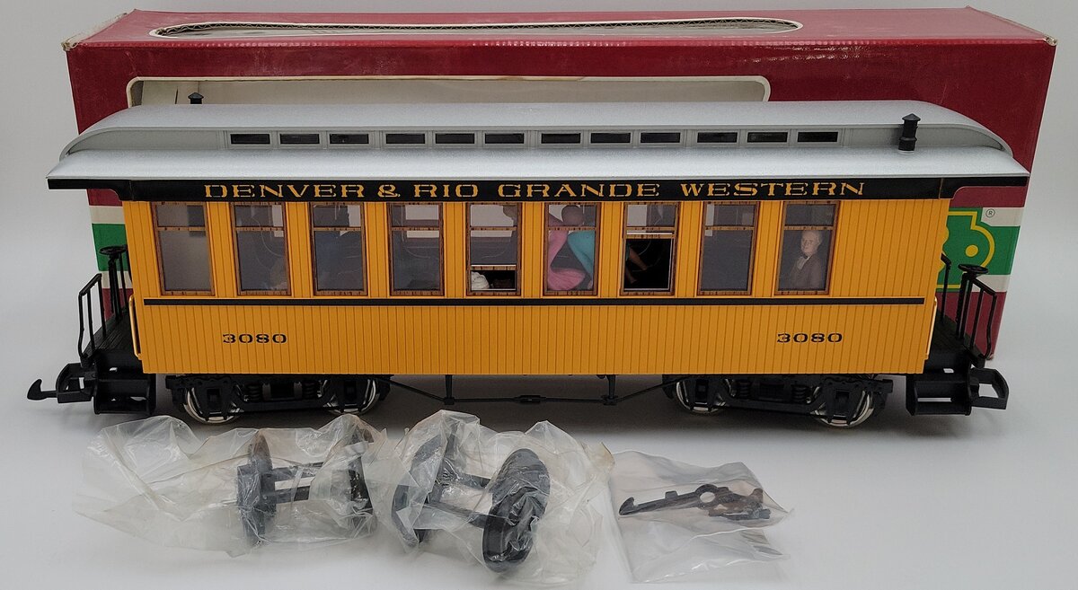 LGB 3080 G Scale Denver & Rio Grande Western Passenger Car #3080 [Metal Wheels] EX/Box