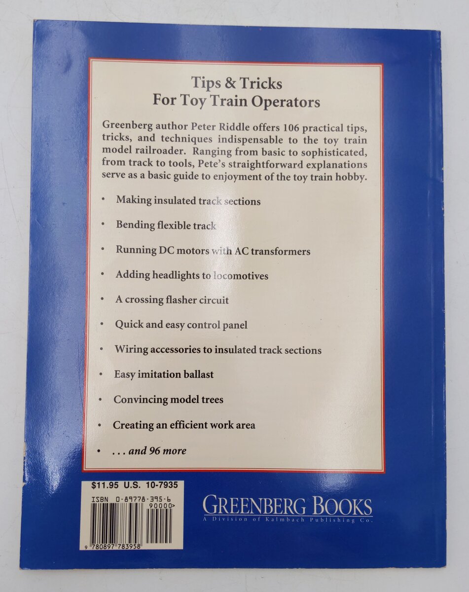 Tips And Tricks For Toy Train Operators Paperback Book By Peter H. Riddle VG