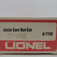 Lionel 6-7700 O Gauge Uncle Sam Wants You! U.S.O.X. 7700 Boxcar VG/Box