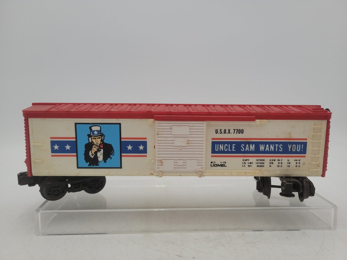 Lionel 6-7700 O Gauge Uncle Sam Wants You! U.S.O.X. 7700 Boxcar VG/Box