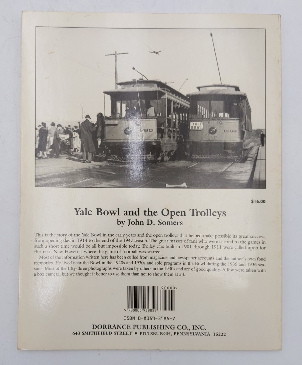 Yale Bowl & The Open Trolleys Paperback Book By John D. Somers EX
