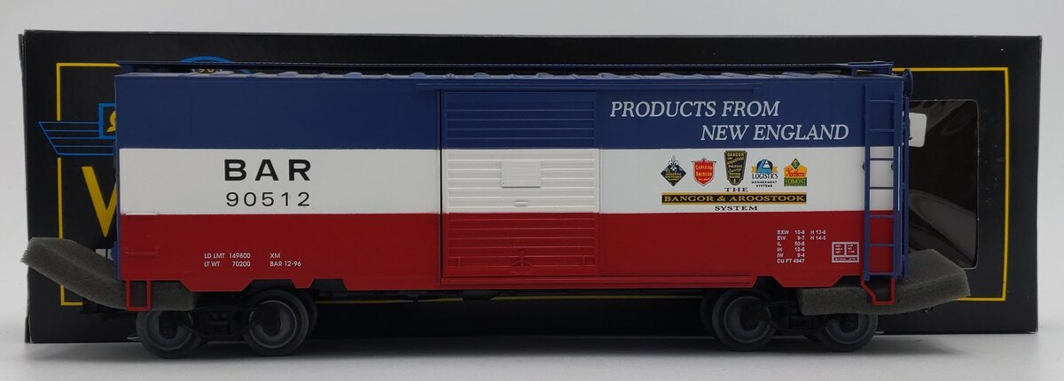 Weaver U2123 O State of Maine/Bangor & Aroostock PS-1 Boxcar #90512 (3 Rail) VG/Box