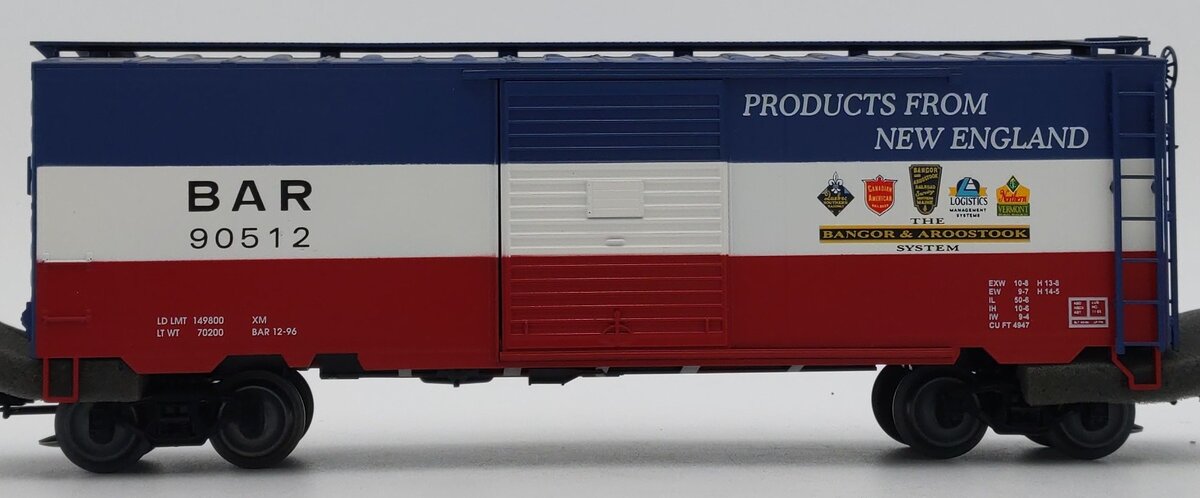 Weaver U2123 O State of Maine/Bangor & Aroostock PS-1 Boxcar #90512 (3 Rail) VG/Box