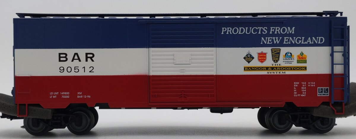Weaver U2123 O State of Maine/Bangor & Aroostock PS-1 Boxcar #90512 (3 Rail) VG/Box