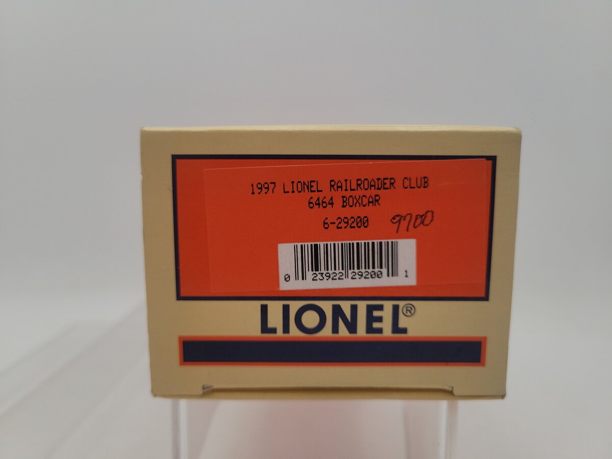 Lionel 6-29200 O Gauge Lionel Railroad Club Boxcar #9700 VG/Box