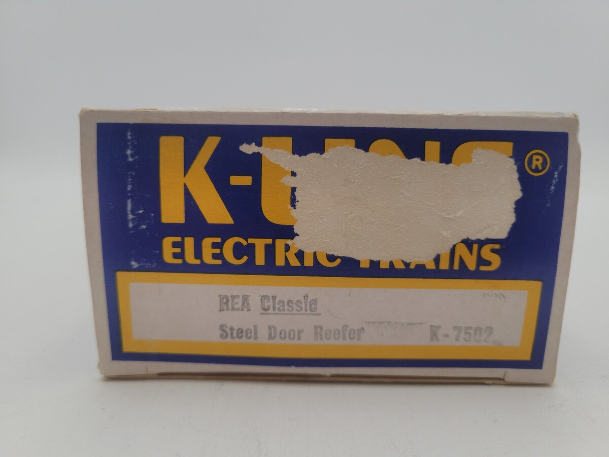 K-Line K-7502 O Gauge REA Steel Door Reefer Car VG/Box