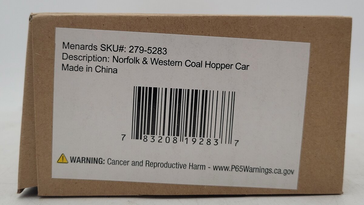 Menards 279-5283 O27 Norfolk & Western Coal Hopper Car #3852 NIB
