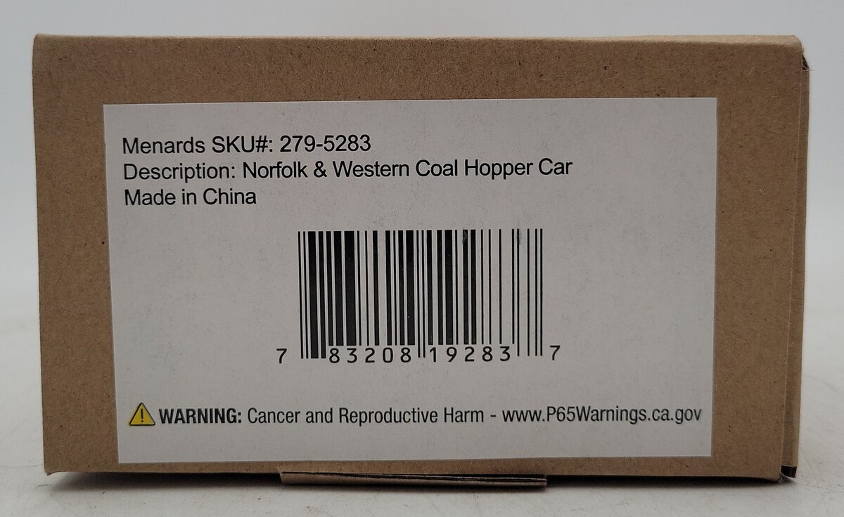 Menards 279-5283 O27 Norfolk & Western Coal Hopper Car #3852 NIB