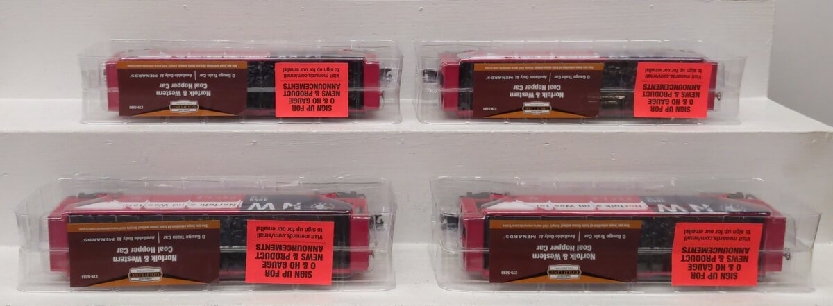 Menards 279-5283 O N&W Coal Hopper Cars: #3869, #3575,#3959, #3957 [4] NIB