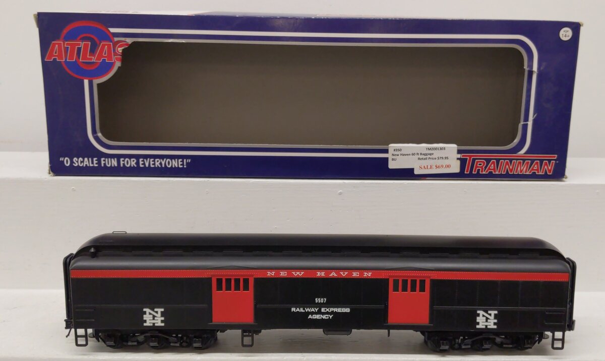 Atlas 2001303-2 O New Haven 60' Baggage Car #5507 3-Rail EX/Box