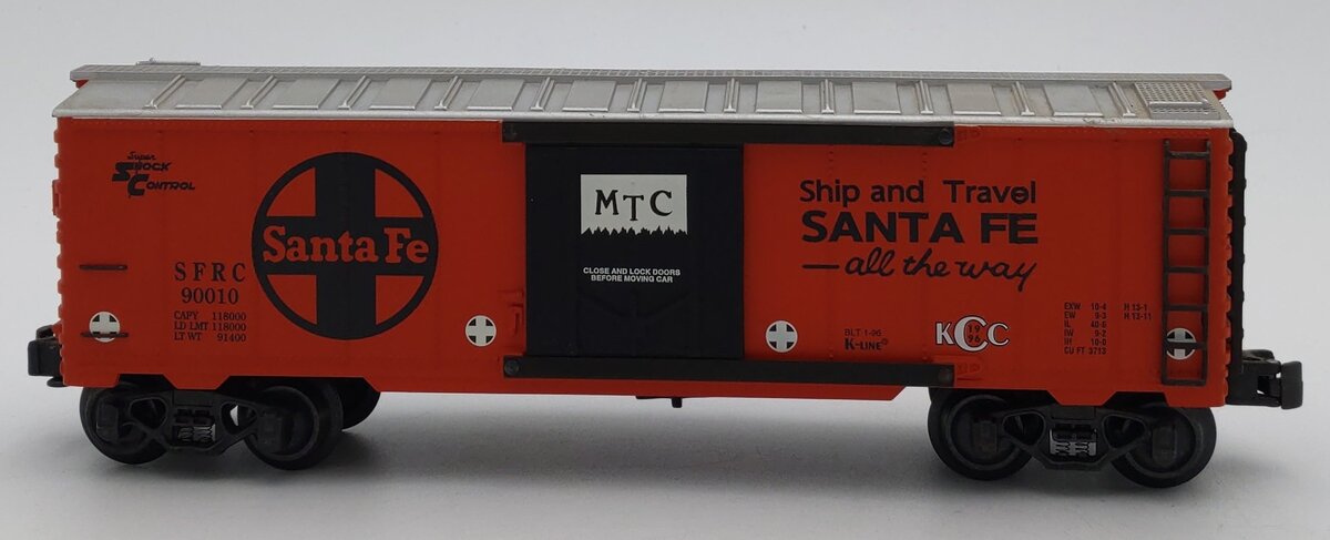 K-Line K-90010 O Gauge Santa Fe KCC 1996 Steel-Sided Reefer Car LN/Box
