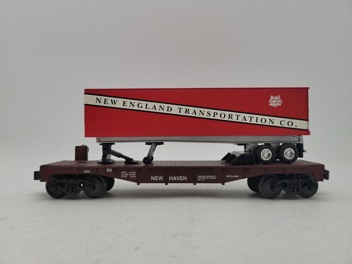Lionel 6-52306 O Gauge NETCA 2003 NH Flatcar w/New England Transp. Trailer EX/Box