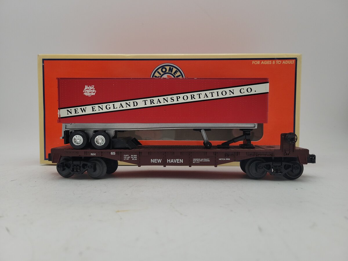 Lionel 6-52306 O Gauge NETCA 2003 NH Flatcar w/New England Transp. Trailer EX/Box