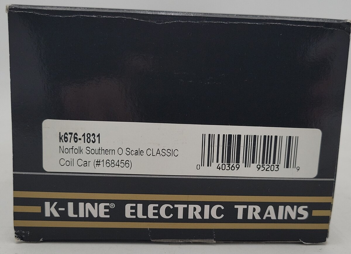 K-Line K676-1831 O Gauge Norfolk Southern Coil Car #168456 EX/Box