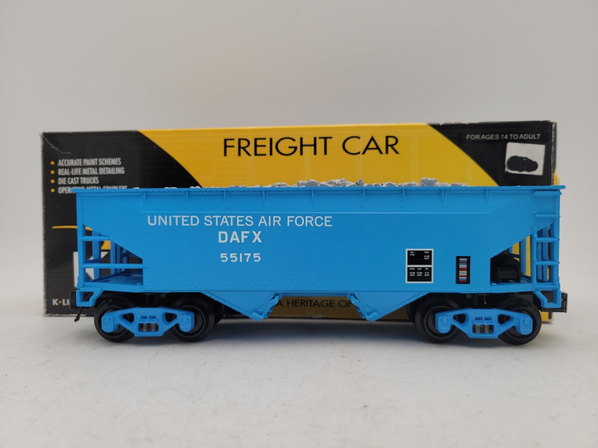 K-Line 6-22317 O Gauge US Air Force Hopper W/ Ballast Load #55175 EX/Box