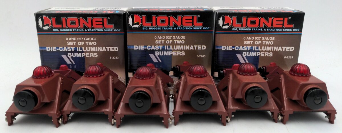 Lionel 6-2283 O/O27 Gauge Diecast Illuminated Bumpers (3 Sets of 2) VG/Box