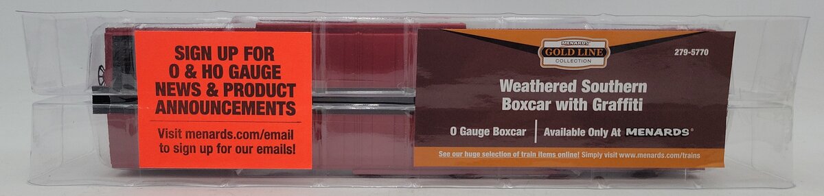 Menards 279-5770 O Weathered Southern Boxcar with Graffiti #4328 NIB