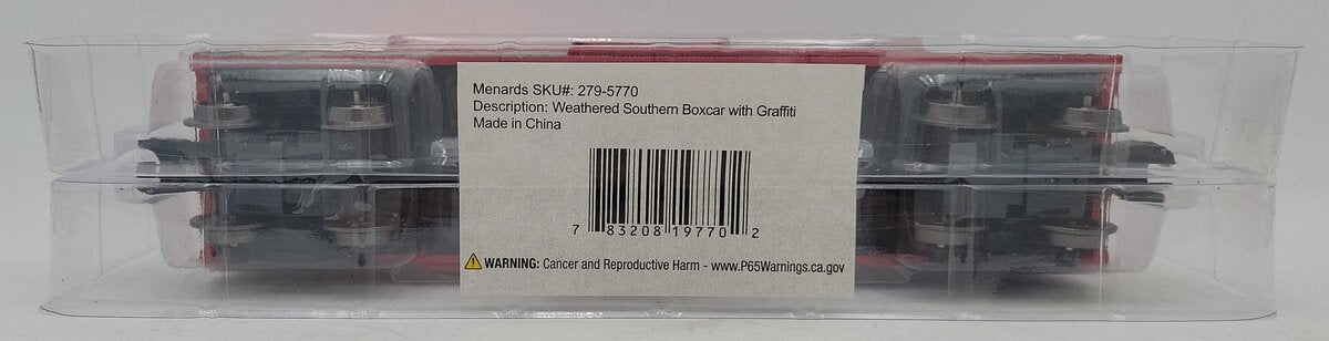 Menards 279-5770 O Weathered Southern Boxcar with Graffiti #4328 NIB