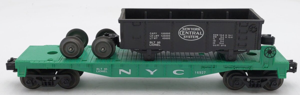 Lionel 6-16927 O Gauge New York Central Flatcar w/ Gondola Load EX/Box