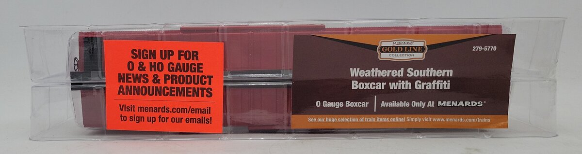 Menards 279-5770 O Gauge Weathered Southern Boxcar with Graffiti #4098 NIB