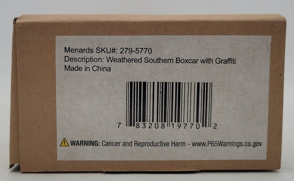 Menards 279-5770 O Gauge Weathered Southern Boxcar with Graffiti #4098 NIB