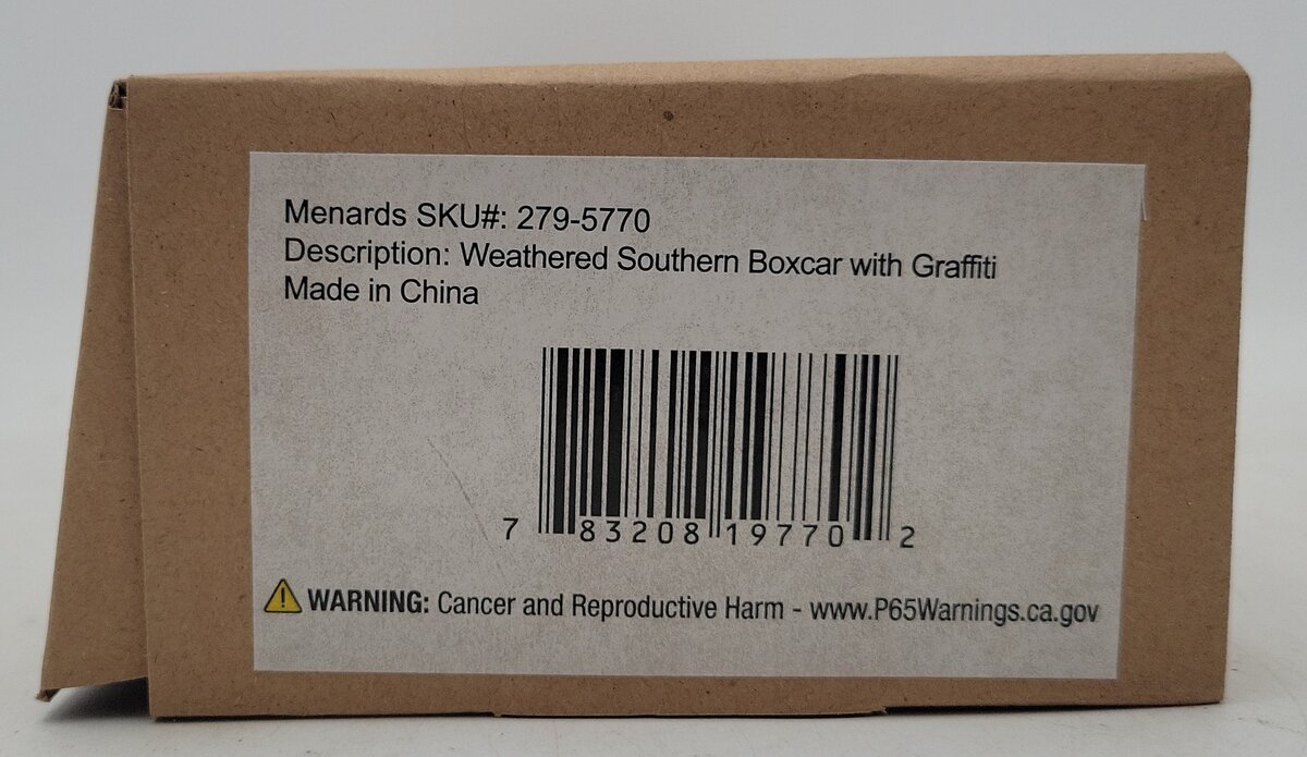 Menards 279-5770 O Gauge Weathered Southern Boxcar #4469 with Graffiti NIB