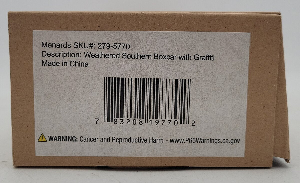 Menards 279-5770 O Gauge Weathered Southern Boxcar #4469 with Graffiti NIB